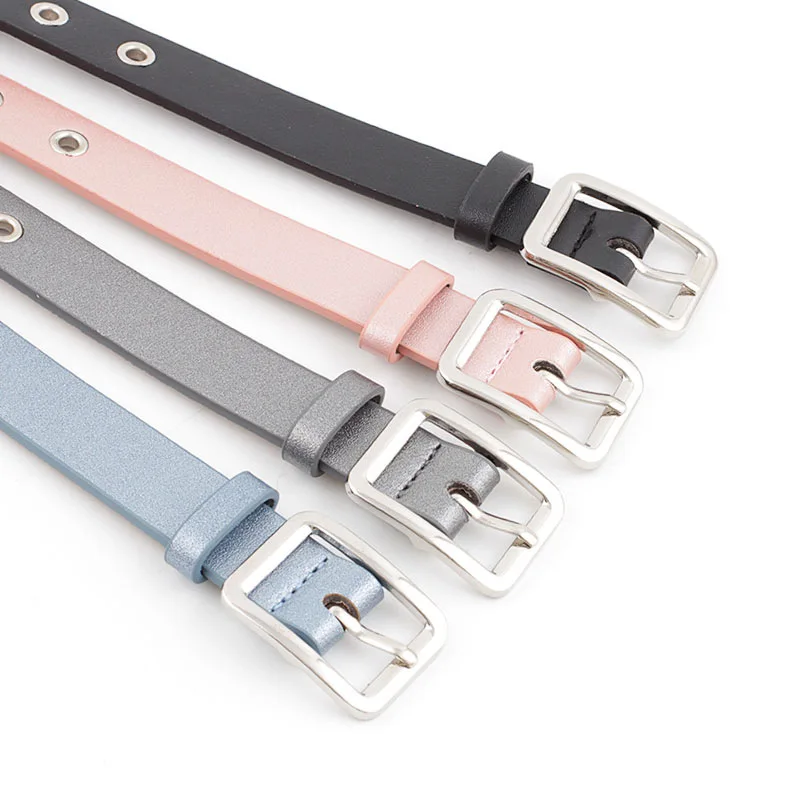 

Women's Pearl luster square pin buckle thin belt 2.3cm fashion wild causual t60