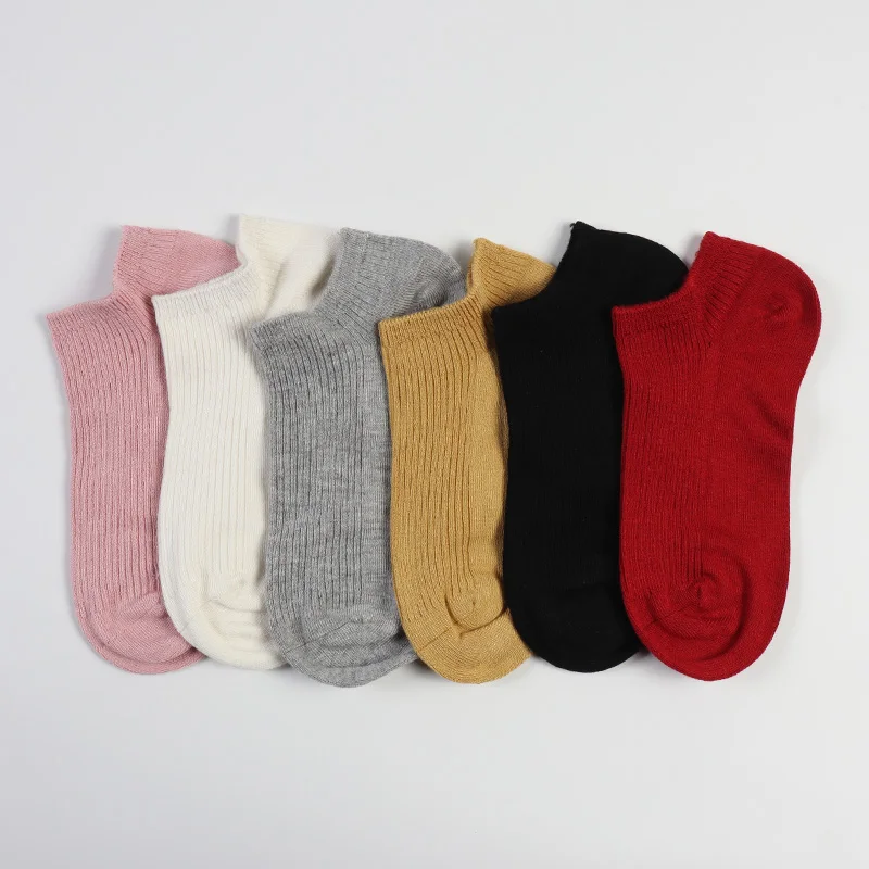 

DONG AI Women Ankle Socks Breathable Colorful Solid Color Boat socks Comfortable Spun Silk Socks Summer Cool Sox