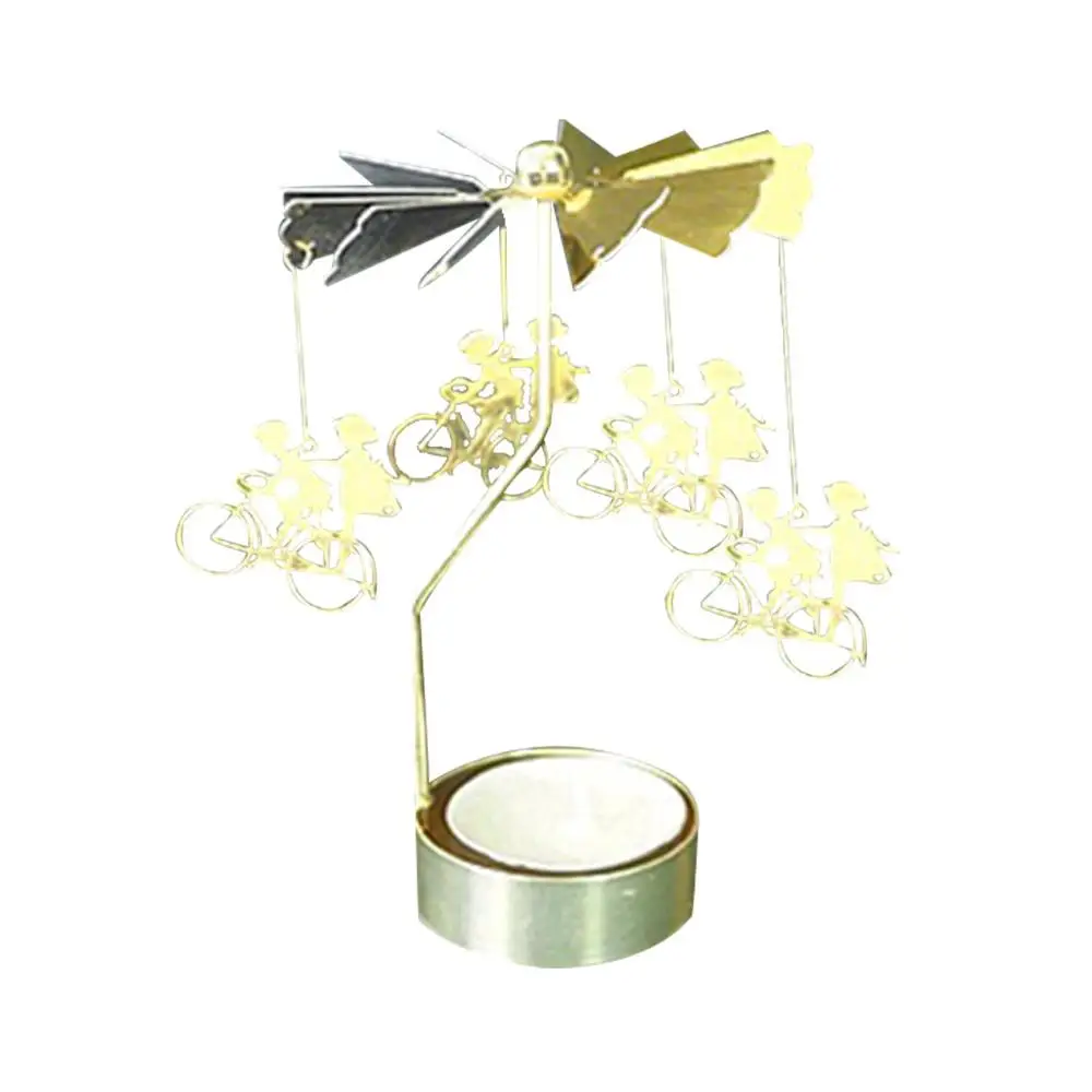 Многофункциональный вращающийся романтический светильник для чая, металлический чайный светильник, подсвечники, карусель, украшение для дома - Цвет: I