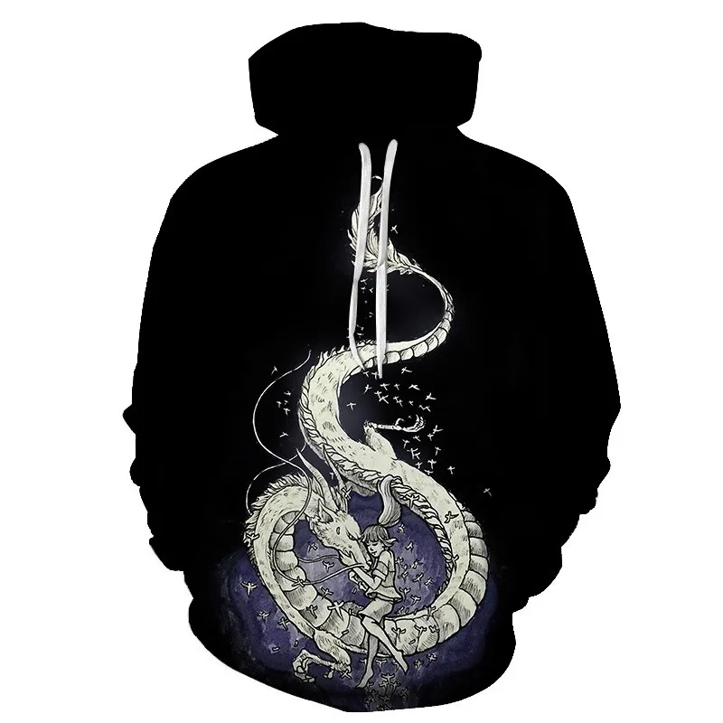 

2019 Personality 3D Printed Unisex Hooded Sweatshirts Spirited Away Anime Casual Hoodie Fashion Streetwear PLus Size Hoodies