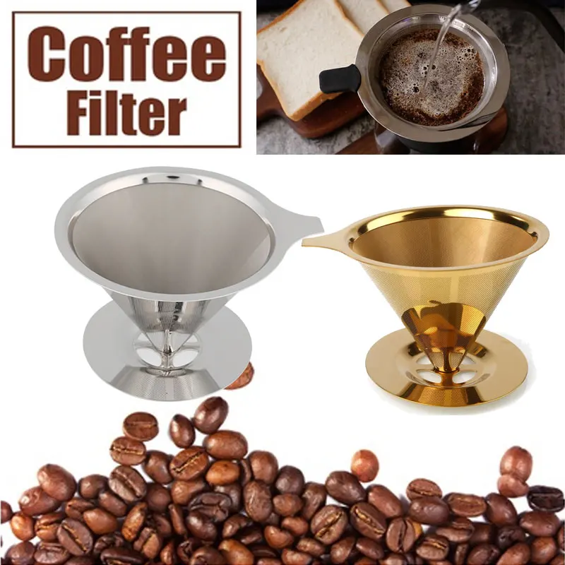 Налейте фильтр для кофе K-Cup для повторного использования кофе подставка для фильтра Воронка двухслойная Воронка практичный кофе фильтр из нержавеющей стали