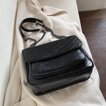 

Kajie 2020 Vintage Leather Crossbody Bags For Women Messenger Bag Female Travel Winter Shoulder Chain Handbags