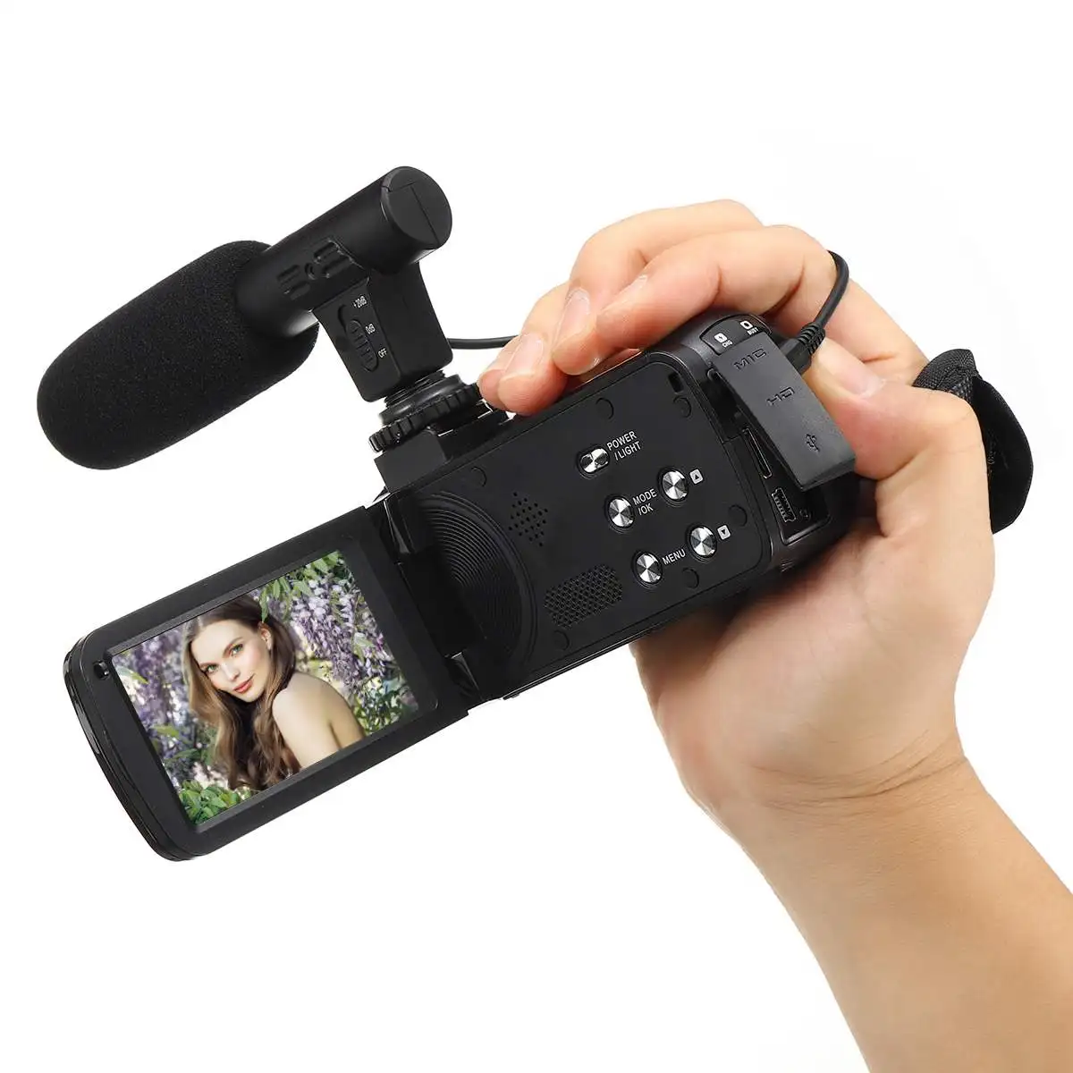 Профессиональная 30MP 4K HD видеокамера, видеокамера, ночное видение, 3,0 дюймов, ЖК-камера, 18X цифровой зум-камера с микрофоном