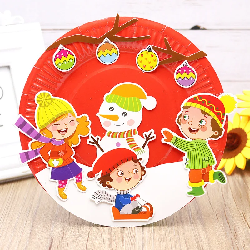Детский сад много декоративных поделок diy игрушки головоломка бумажный лоток ремесла детские развивающие игрушки для детей Девочка/Мальчик Рождественский подарок 906 - Цвет: Christmas4