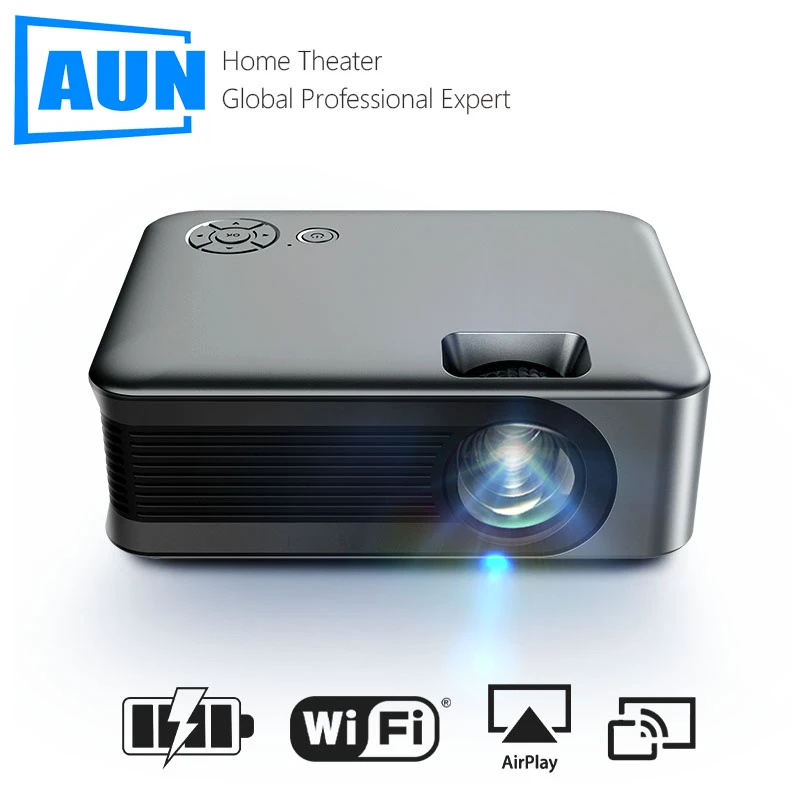 AUN MINI proiettore Smart TV WIFI portatile Home Theater Cinema batteria  Sync telefono Beamer proiettori LED per film 4k A30C Pro|Proiettori LCD| -  AliExpress
