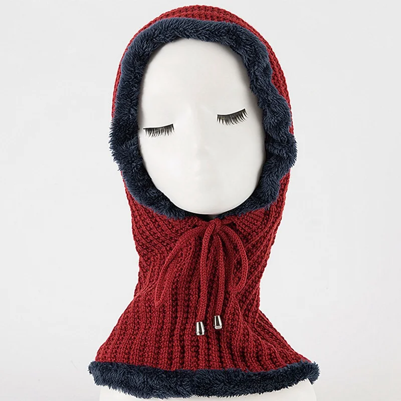 Женская вязаная шапочка-шарф, набор Skullies Beanies, Зимние головные уборы для мужчин и женщин, однотонная шапка, шапка