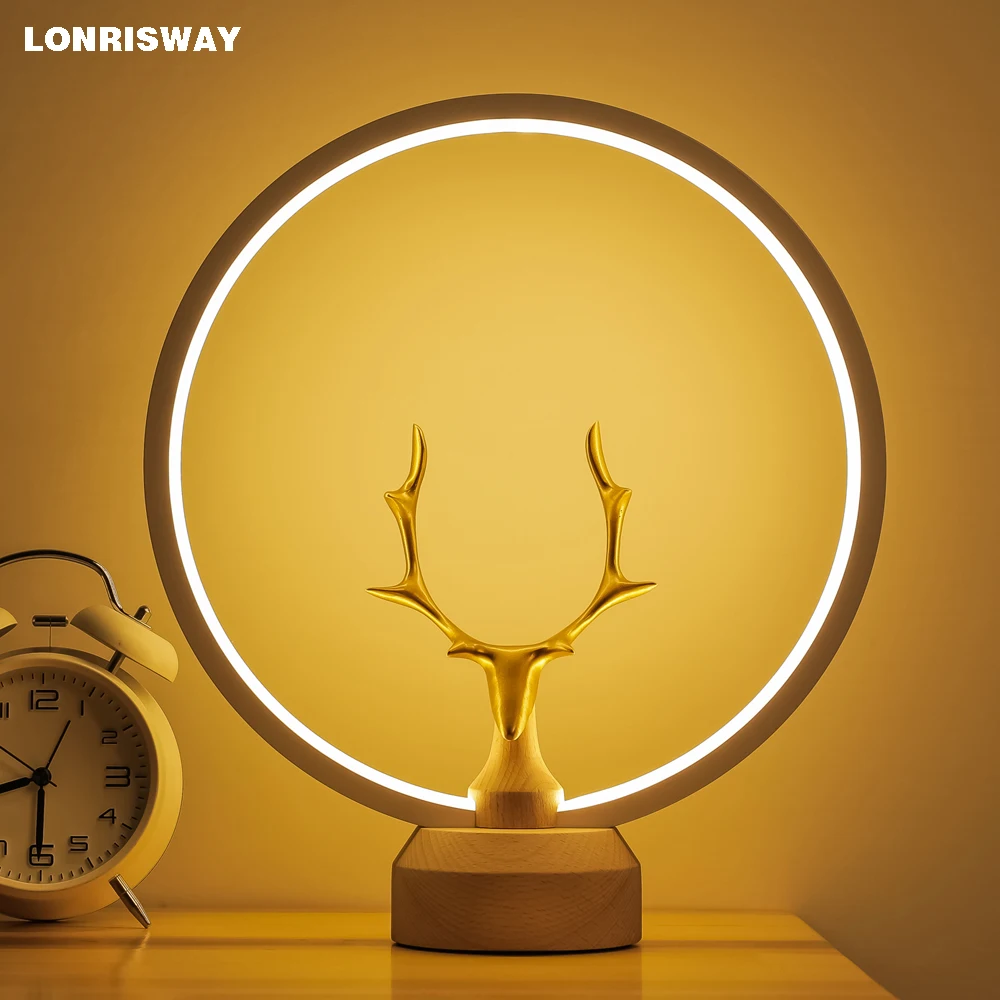 Деревянная настольная лампа LONRISWAY прикроватный ночник для спальни приглушаемый