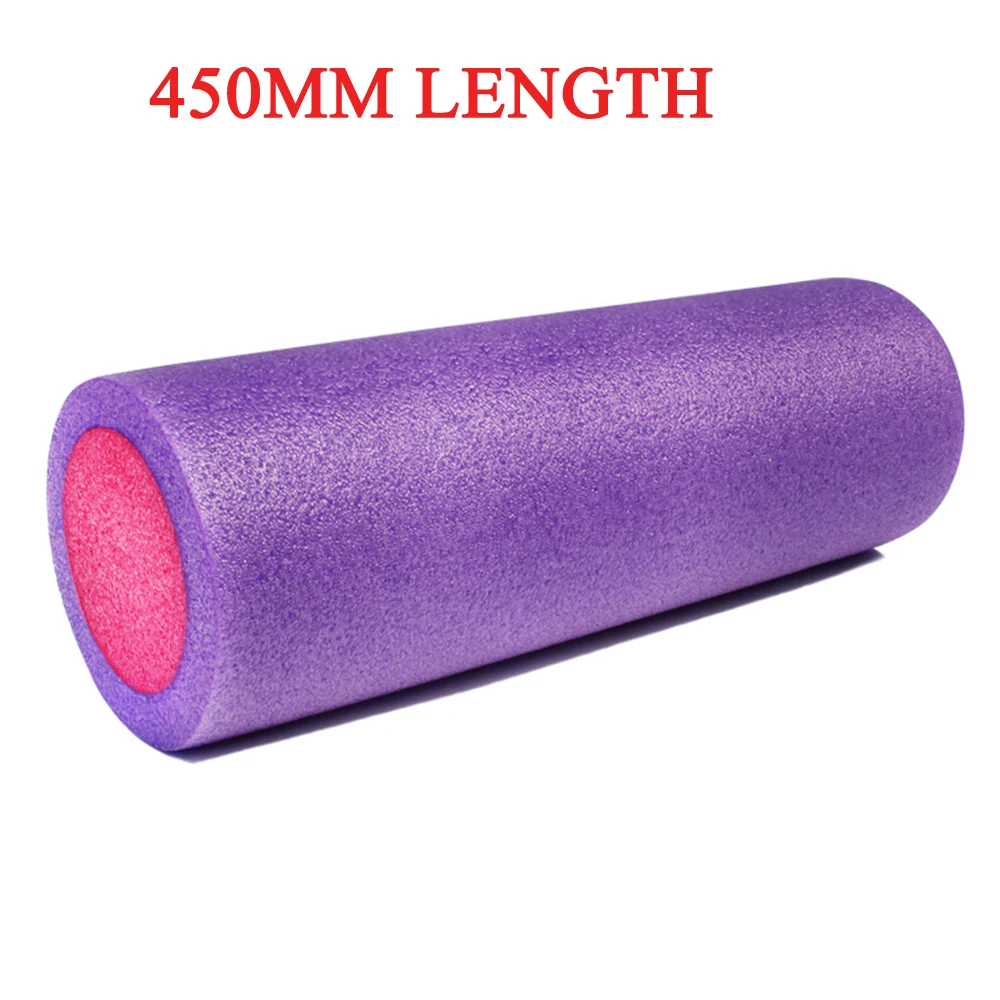Поролоновый вал для йоги, для фитнеса, упражнений, пенный ролик для массажа расслабления мышц - Цвет: Purple 450mm Length