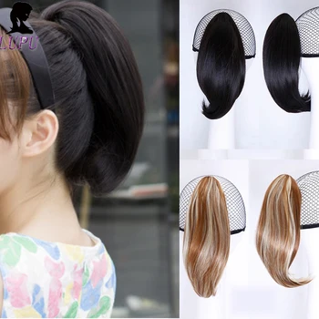 

LUPU Hair 12Colors Black Brown Short Straight Claw Hair Ponytails Synthetic Hair Resistant Fiber Little Pony Tail Hair Extension