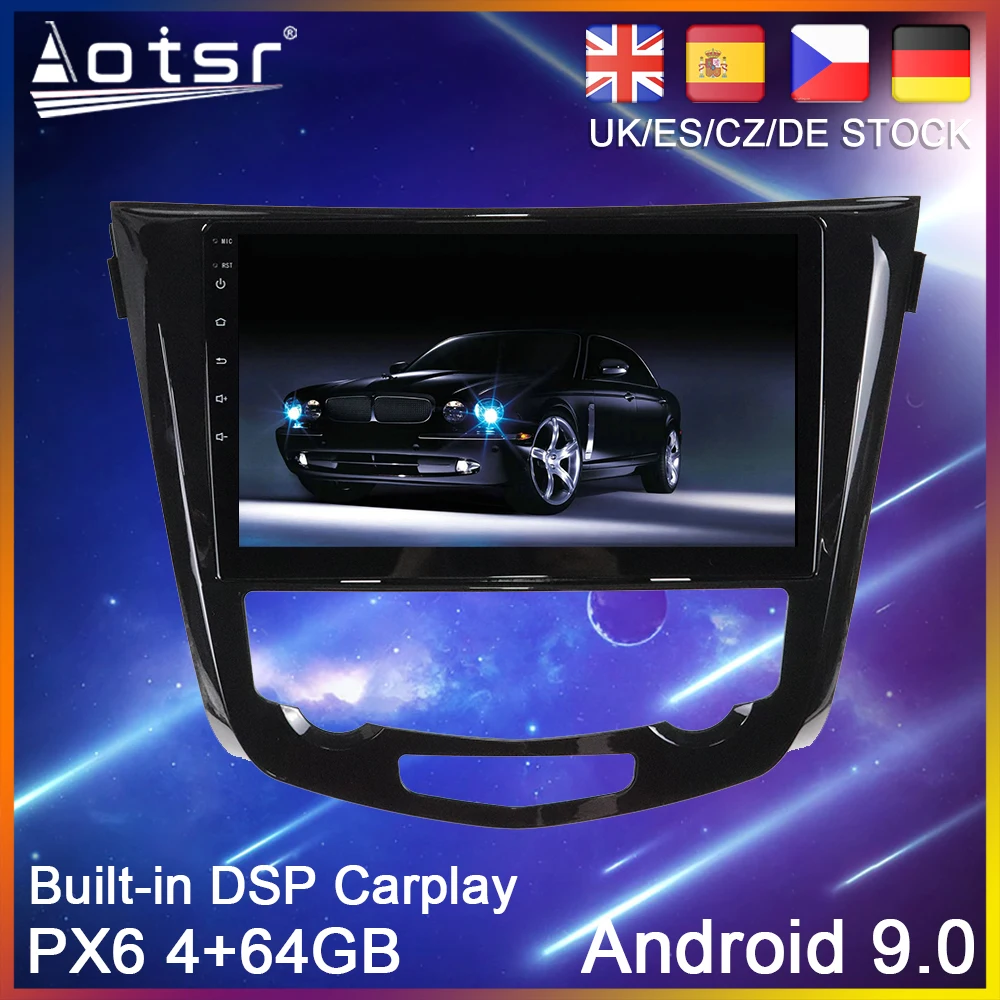Автомобильный DVD плеер PX6 Android 9 GPS навигация для Nissan X Trail T32 Qashqai J11 автомагнитола
