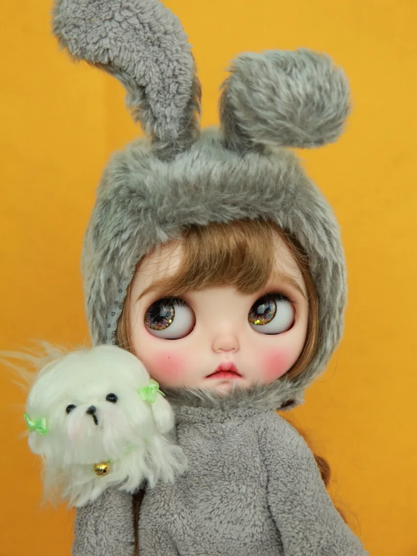 blyth Doll toys 19 joint ICY Top Quality BJD Ball Joint Doll Cute girl with Long brown hair Gray eyelid with makeup