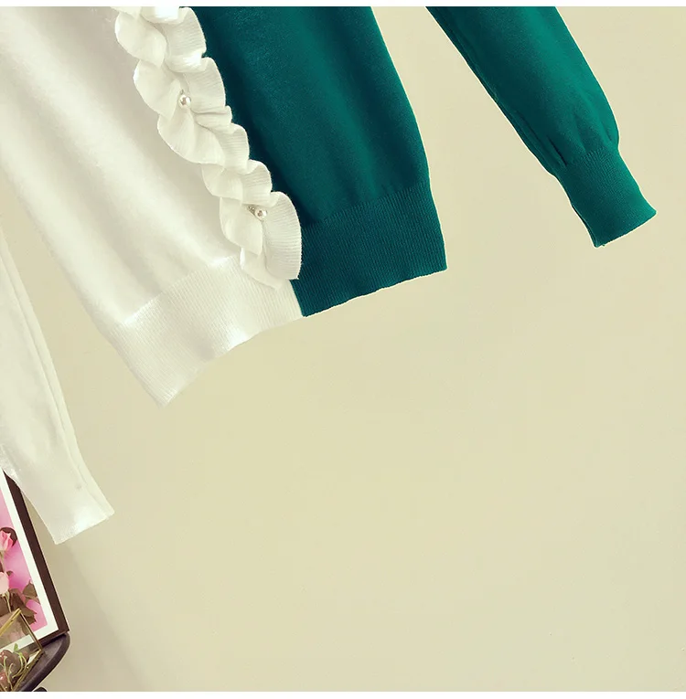 Высококачественные цвета, соответствующие водолазке Элегантный женский свитер с рюшами и отделкой из бисера Модные пуловеры Топы