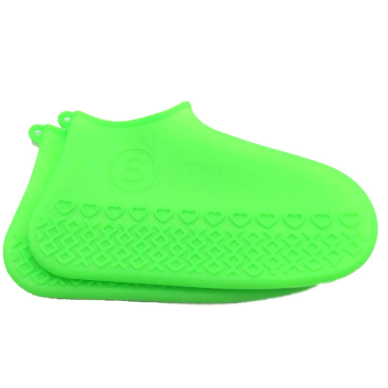 Унисекс обувь протектор дождь сапог противоскользящий, для дома бахилы Портативный Открытый дождливые дни Пыль Водонепроницаемый силиконовый чехол для обуви - Цвет: Зеленый