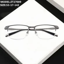 

New Brand Pure Titanium Men Business Half-Rim Eyeglasses Optical Prescription Glasses Frame Women Myopia Reading Eyewear ZT27009