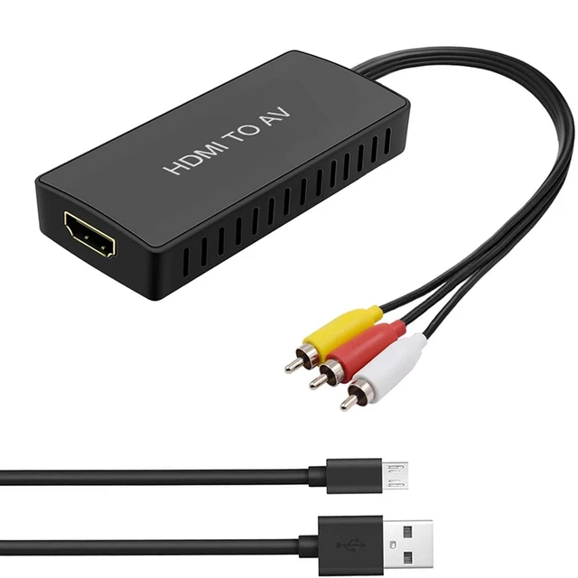 Convertisseur Rca Vers Hdmi Av Vers Hdmi, Sortie Av2hd 1080p Cvsb L/r,  Adaptateur De Boîtier Vidéo Pal/ntsc Pour Tv/pc/ Ps3/ Stb/xbox  Vhs/vcr/blueray - Audio & Vidéo Câbles - AliExpress