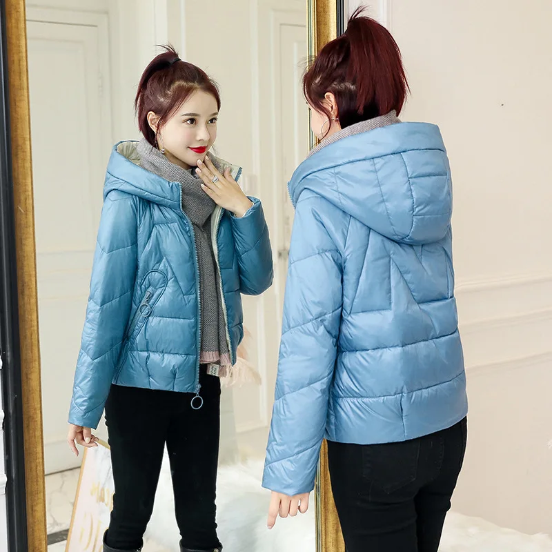 

Short down Jacket Cotton-padded Clothes Women's 2019 Winter New Style Korean-style Slimming Straight-Cut Cotton-padded Clothes F