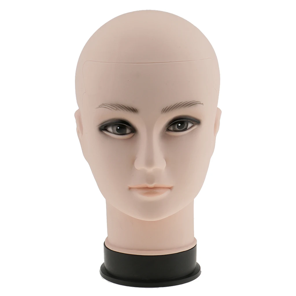 Plastic Mannequin Model Head Wig Making Hat Caps Display Head with Professional Black Adjustable Tripod Stand 22'' Set