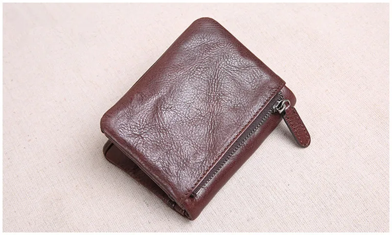 PNDME echtem leder männer kurze kleine geldbörse mode vintage natürliche echt rindsleder karte halter frauen brieftasche student geldbörse – Detail 10