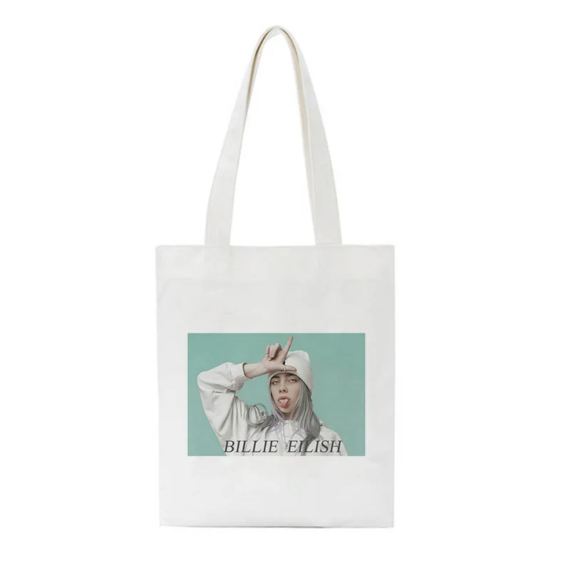Сумка через плечо с принтом Billie Eilish, забавные сумки Harajuk на шнурке, сумка, рюкзак в готическом стиле, в стиле хип-хоп, уличная новая женская сумка, кошелек