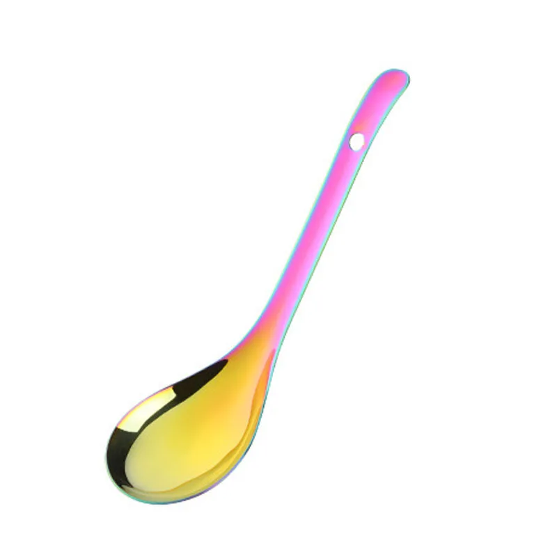 Colorful 0 С отверстием для подвешивания 304 нержавеющая сталь Радужный рисовый Совок антипригарная рисовая ложка рисоварка суповые ложки кухонная посуда - Цвет: Colorful 0