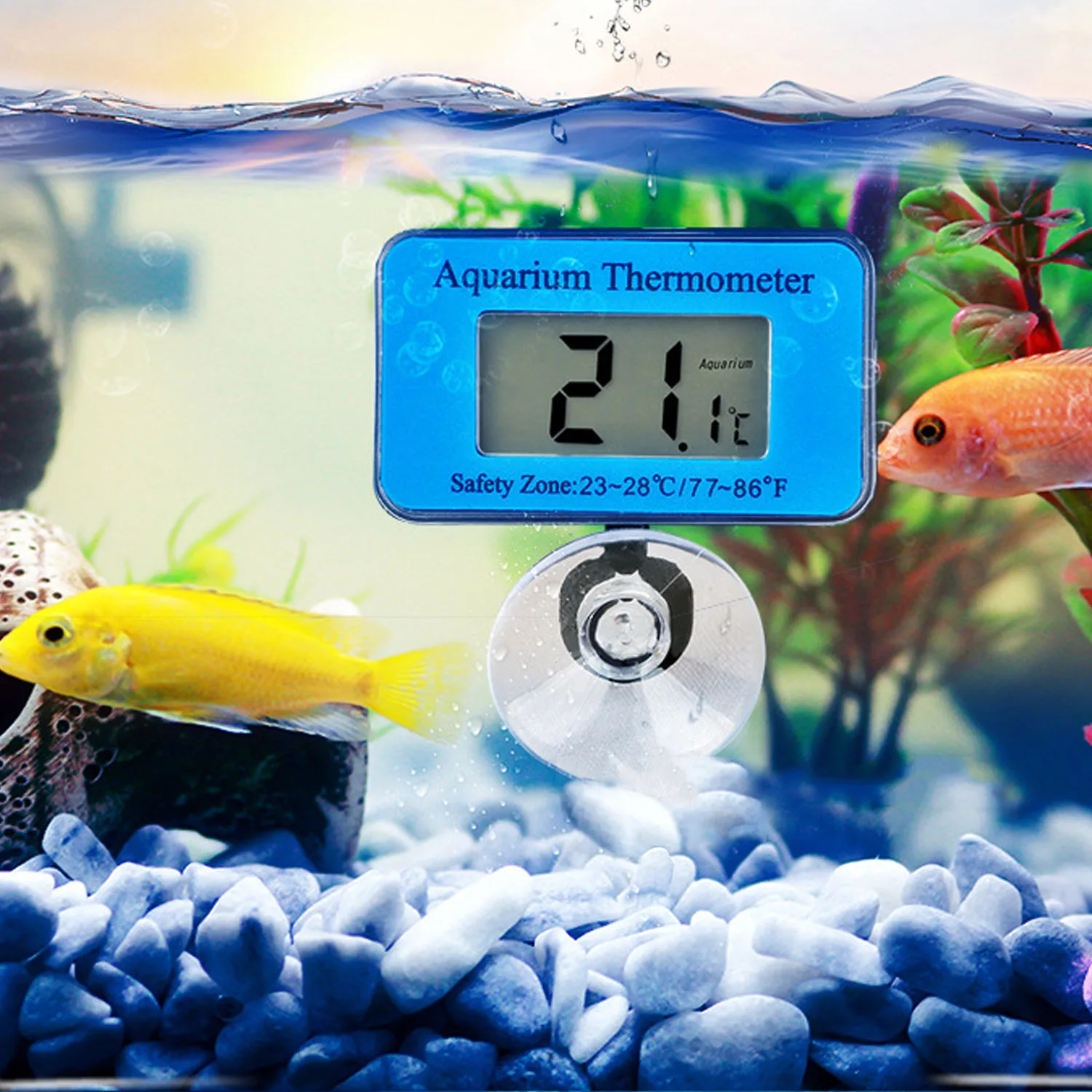 Мини Водонепроницаемый Электронный lcd Цифровой аквариумный термометр с присоской для аквариума