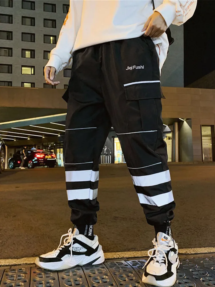 

Popular Brand INS Bib Overall Men Loose-Fit Trend fan guang ku Wide-Leg Closing Ankle Banded Pants Hip Hop Hiphop Pants