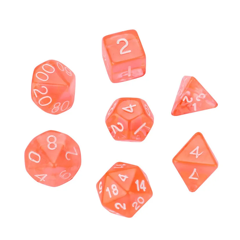 7Pcs 20 multi-faced dice sets pearl D20 multi-faced dice set TRPG entertainment game lovers resin poly freaky dice d20 30A20 (8)