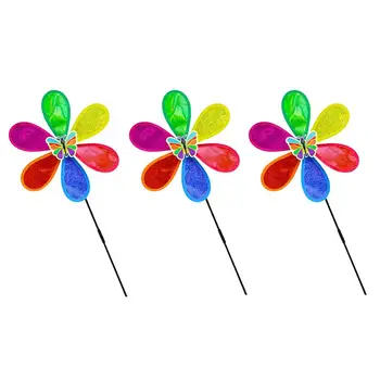 

3pcs Garden Decoration Garden Accessories Jardineria Gardening Colorful Windmill Kids Windmill Decorative Pinwheel For Garden
