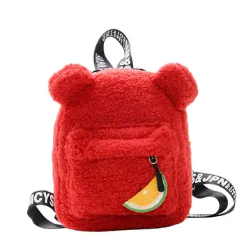 

2020 Toddler Boys Girls Plush Backpack Cute Bear Ear Fruit Design School Bag Lightweight Daypack Unisex Children Schoolbag