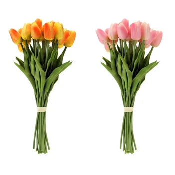 

40Pcs Tulip Flower for Wedding Decor Flower Best - 20pcs Latex & 20pcs PU
