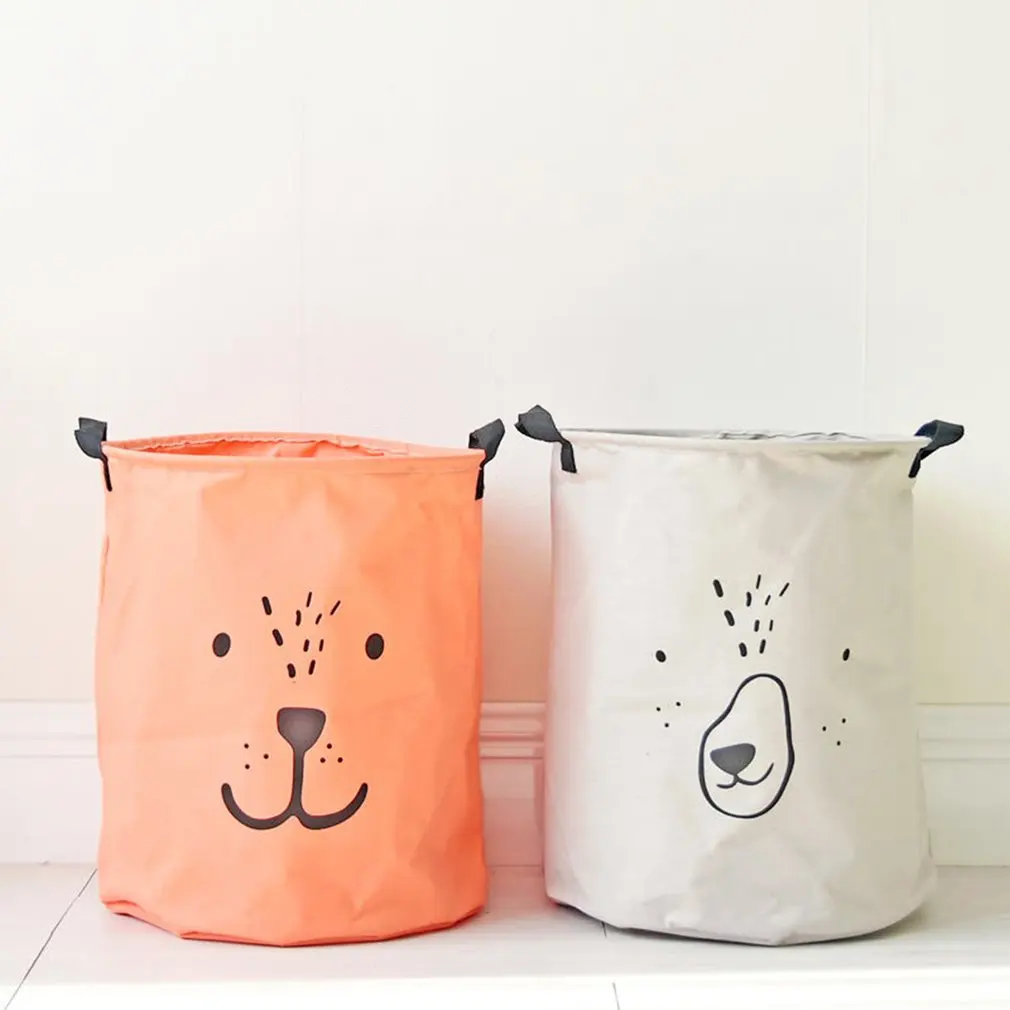 Foldable Cotton Linen Dirty Clothes Storage Barrel Basket Large Size Thick Bathroom Sundries Kids Toys Storage Organizer