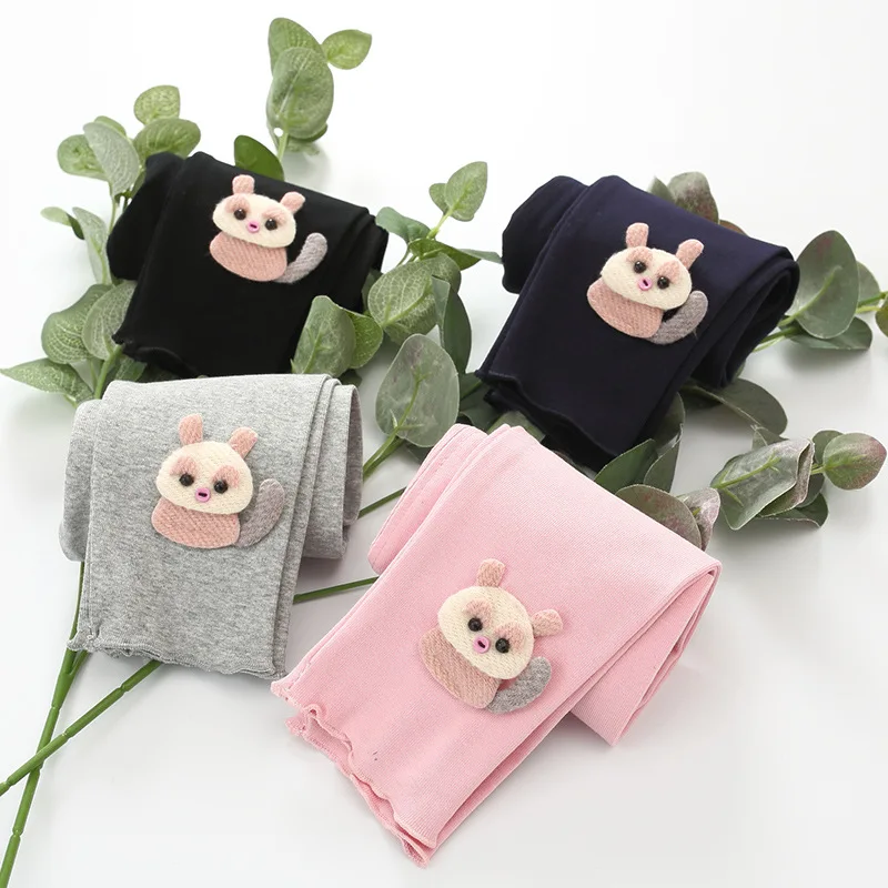 

2020 New Cute Toddler Baby Girls Kids Skinny Pants Winter Stretchy Warm Leggings Cartoon Applique Elastic Waist Trousers Hot