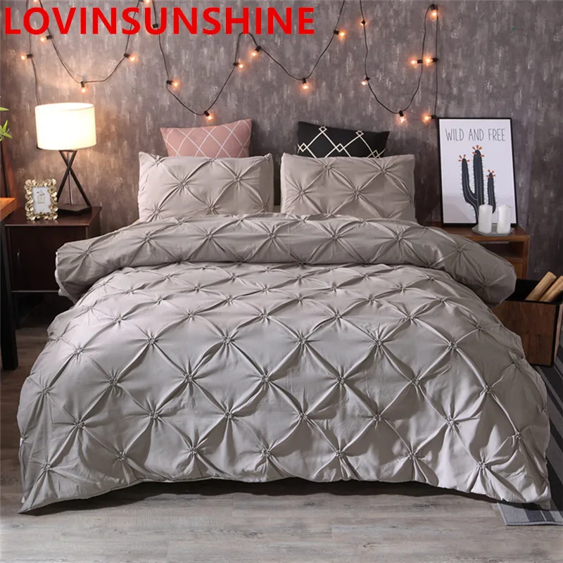 Luxury Duvet Cover Set Queen King Size Pinch Pleat Brief Bedding Sets Comforter Cover Pillow cases