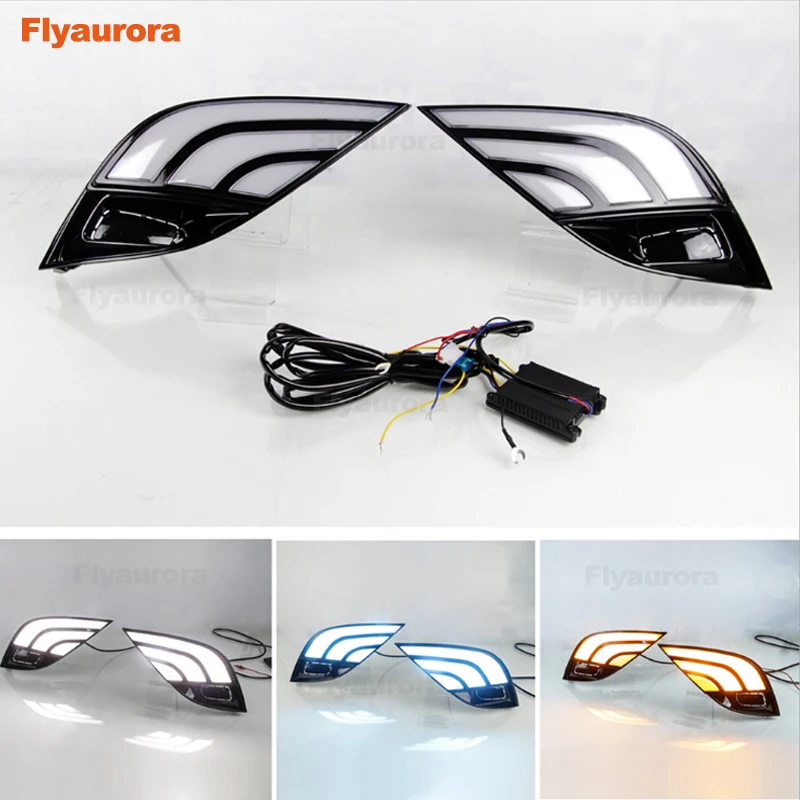 

Car Flashing 2Pcs For Toyota camry 2018 2019 LED Daytime Running Turning Signal Light DRL Fog Lamp Brake light rear tail Lamp