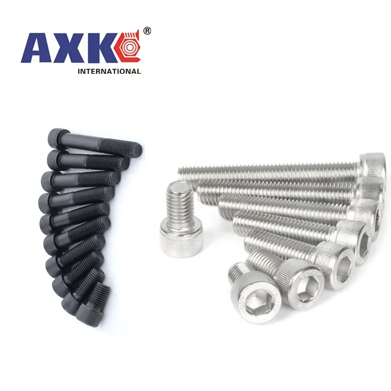 

50pc M1.4 M1.6 M2 M2.5 M3 304 A2 Stainless Steel Black grade 12.9 DIN912 Hexagon Hex Socket Head Cap Allen Bolt Screw L=2-30mm