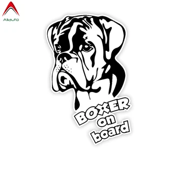 

Aliauto Cartoon Car Sticker Lovely Dog Boxer on Board Automobiles Motorcycles Accessories PVC Decal for VW Polo Passat,17cm*11cm