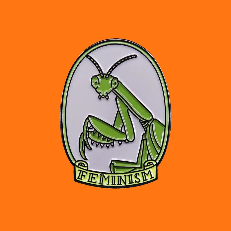 Эмалированные булавки Mantis милые животные металлический рюкзак шляпа сумка
