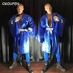 Бар певец из ночного клуба мышцы костюмы робы кимоно вечерние сексуальные шоу сценическая одежда