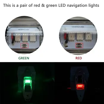 

2PC Stainless 12V LED Bow Navigation Light Stainless Marine Boat Yacht Red Green K1AF