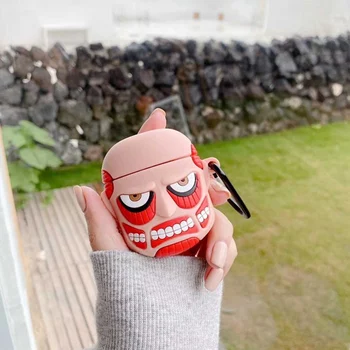 

Creativity Attack On Titan Silicone Case Keychain for AirPods 1 2 Cases Wireless Earphone Bluetooth Protective Cover