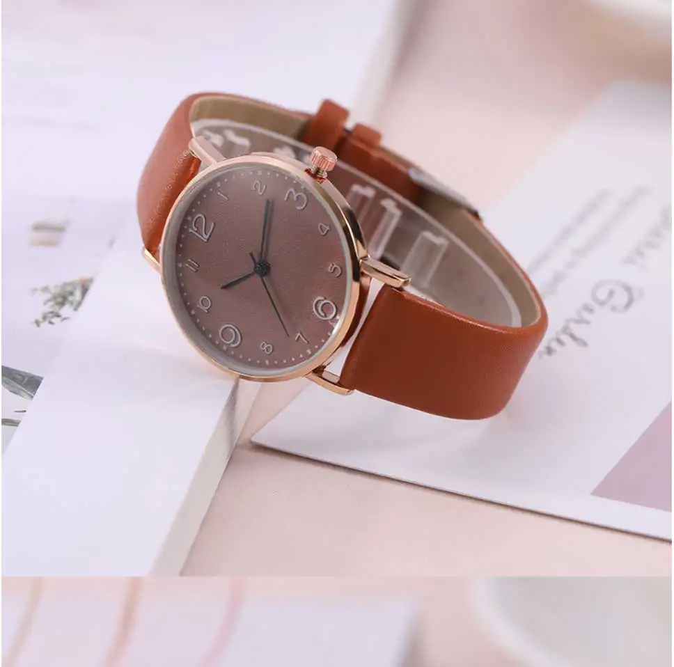 Женские часы из розового золота Роскошные модные простые Универсальные женские часы кварцевые наручные часы Reloj Mujer Часы Relogio Feminino