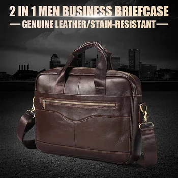 

Men Genuine Leather Handbags Casual Leather Laptop Bags Male Business Travel Messenger Bags Fashion Men's Crossbody Shoulder Bag