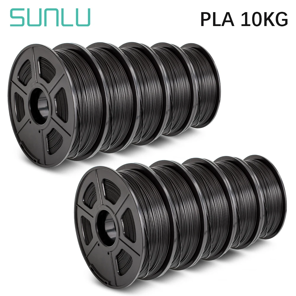 SUNLU-filamento de impresión 3D PLA, 10KG, 1KG, rollo de 1,75mm, para impresora 3D y bolígrafo 3D, Material ecológico seguro para niños