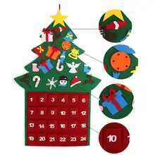Рождественский календарь форма дерева обратный отсчет Адвент календарь рождественское настенное украшение вечерние светодиодное Рождественское украшение Декор