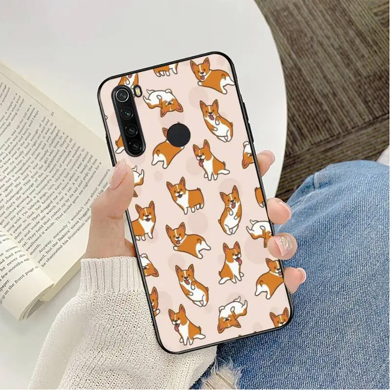 YNDFCNB Hoạt Hình Dễ Thương Corgi Chó Ốp Lưng Điện Thoại Redmi Note 8Pro 8T 6Pro 6A 9 Redmi 8 7 7A note 5 5A Note 7 xiaomi leather case hard