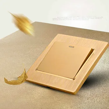 

Switch socket champagne gold brushed 1 open single switch panel control fluorescent