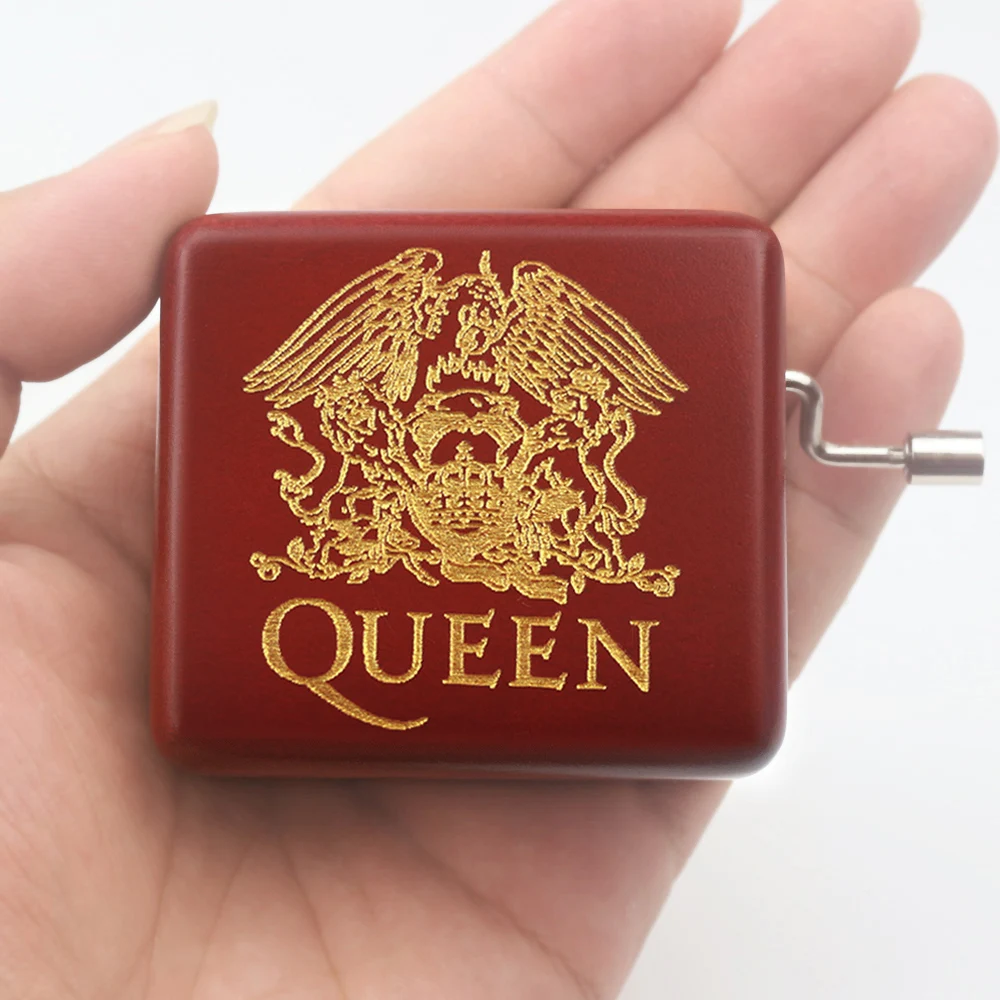 

Rosiking Carved wooden hand crank QUEEN-Bohemian Rhapsody Music Box Red Carved MechanismGift for Birthday children