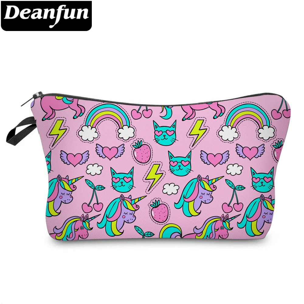 Deanfun сердце Радуга Кошка животные принты водонепроницаемый Единорог косметичка