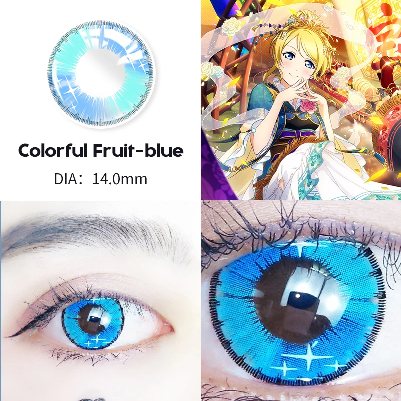 OVOLOOK-2pcs/pair Anime Contact Lenses for Eyes Cosplay Eye Color Lens  Beauty Pupil Colored Eye