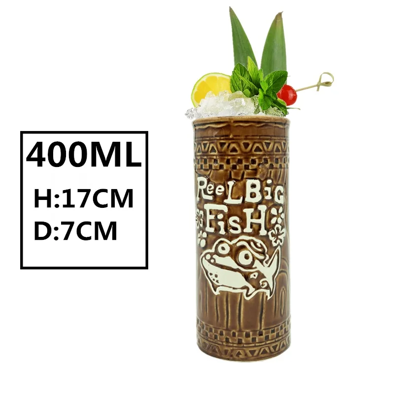 Новые Hawaii Tiki кружки, кружки для коктейлей, пивные кружки для напитков, кружка для вина, керамическая Пасхальная кружка Tiki, кружка 450 мл - Цвет: J
